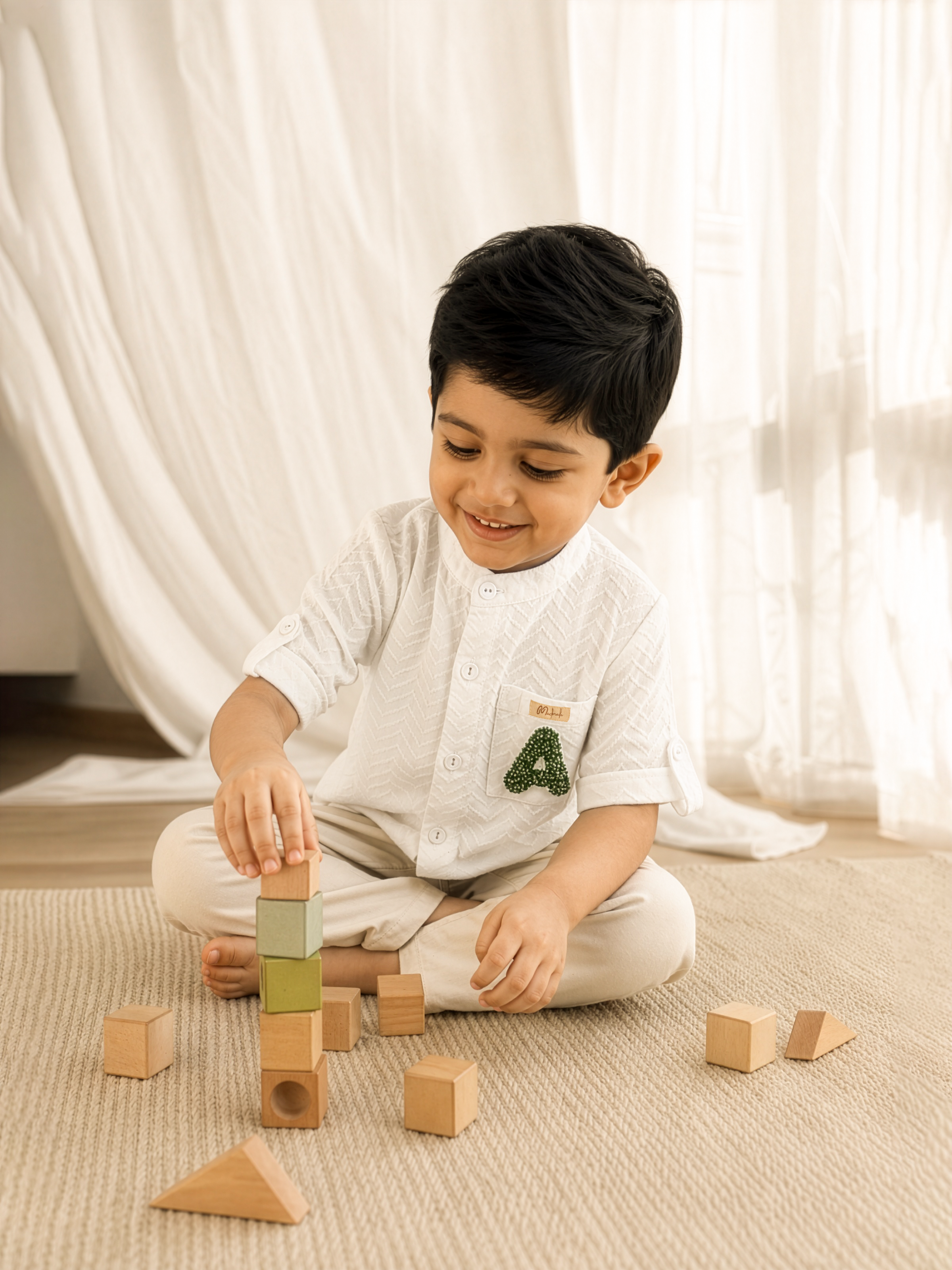   White Round Collar Shirt for Boys | Premium Kidswear – Madorah