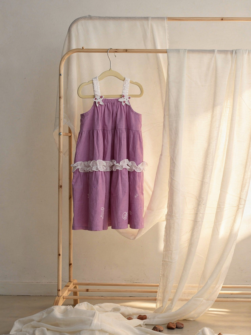 Lavender tier dress with 3D Starfish Patch