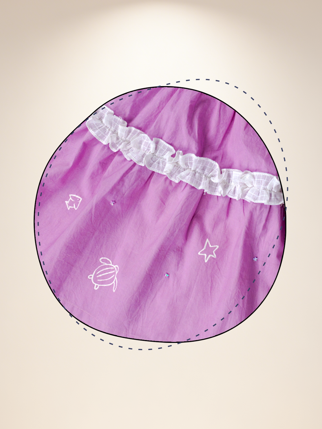 Lavender tier dress with 3D Starfish Patch