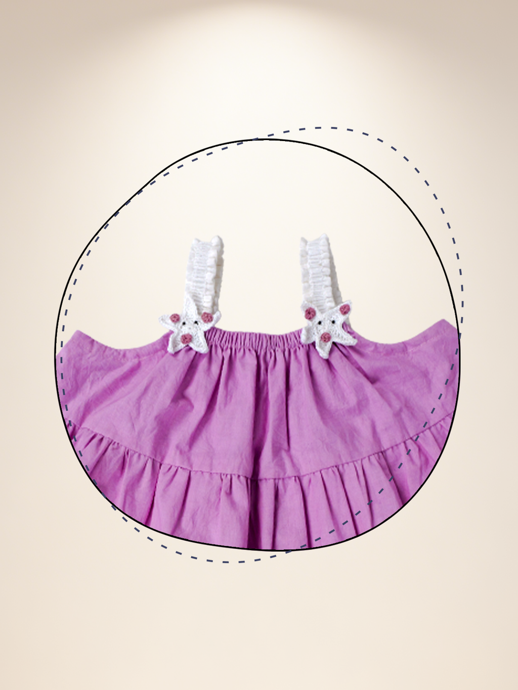 Lavender tier dress with 3D Starfish Patch