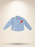 Baby blue handpainted shirt