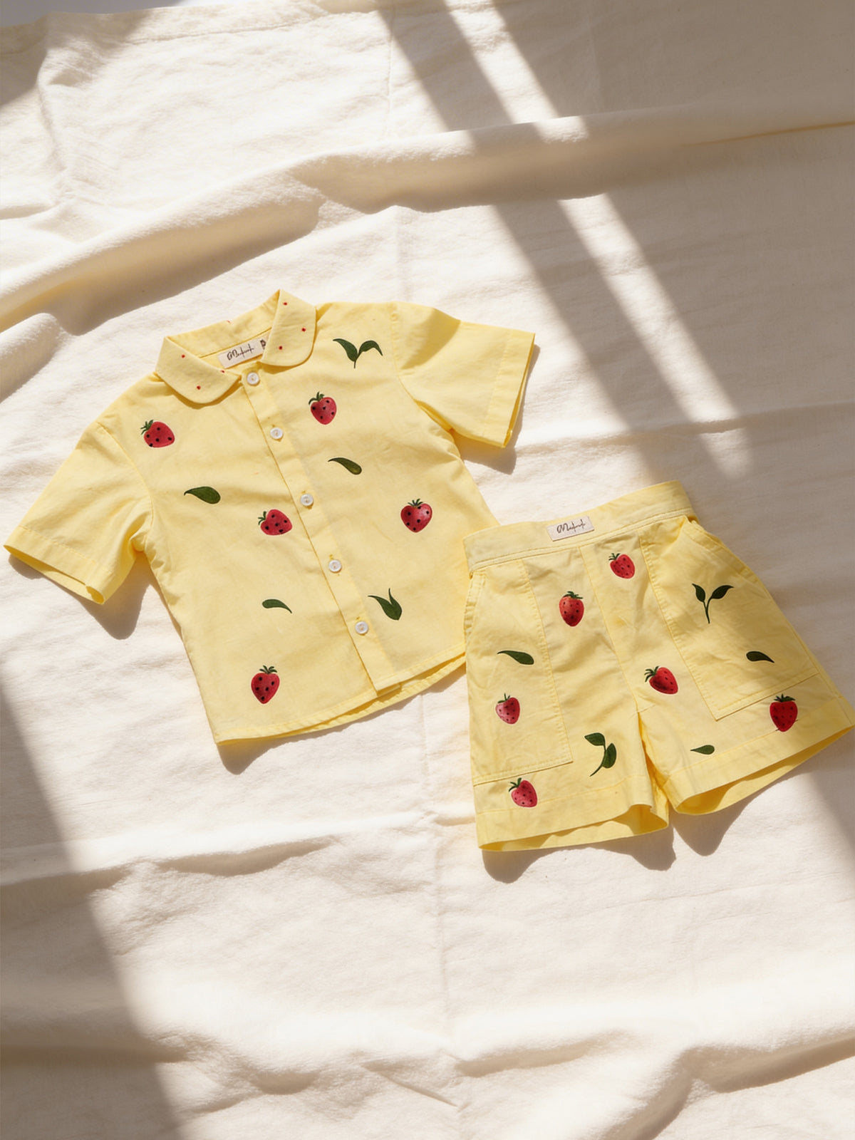 Lemon yellow strawberry co-ord set