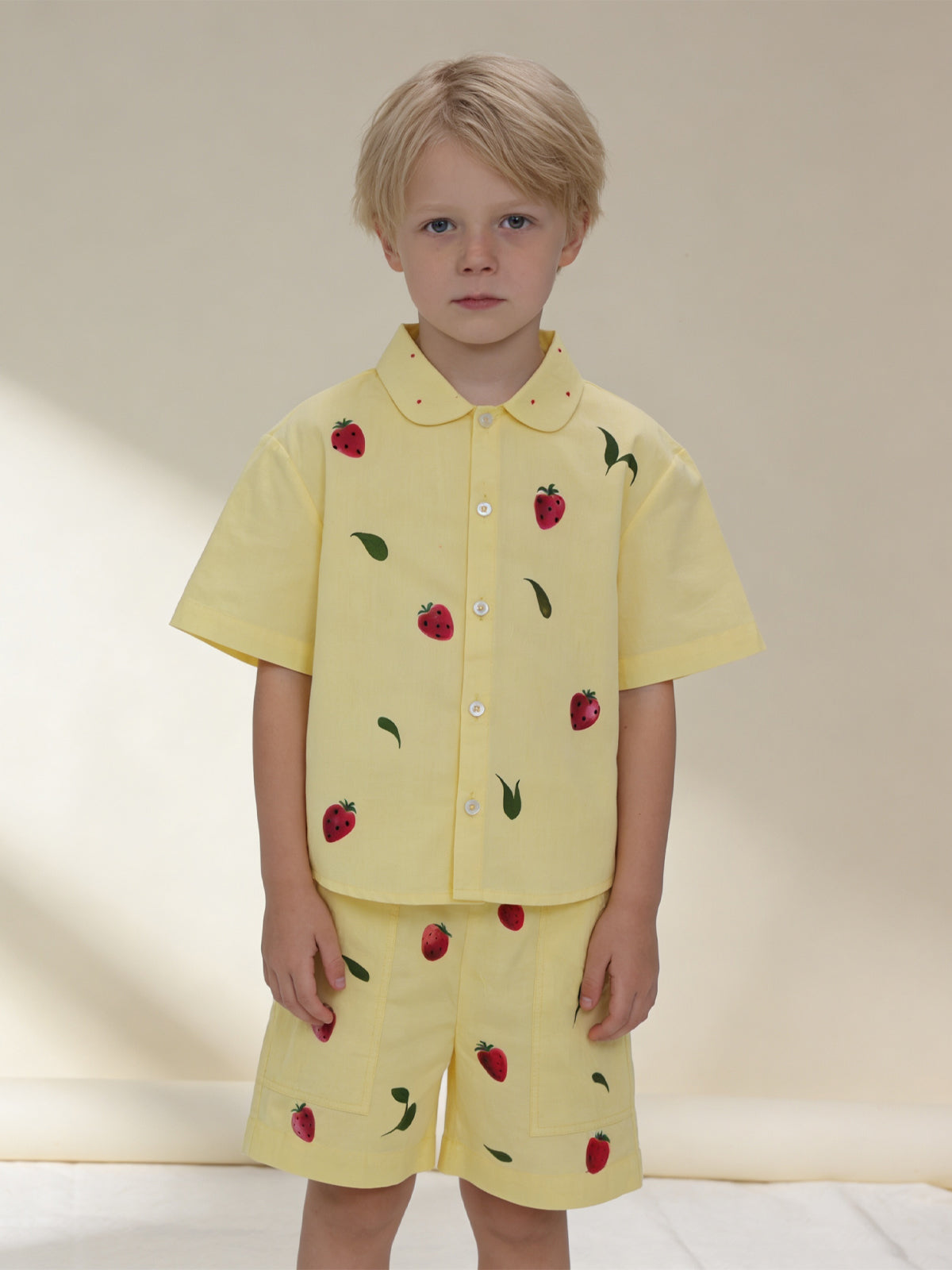 Lemon yellow strawberry co-ord set