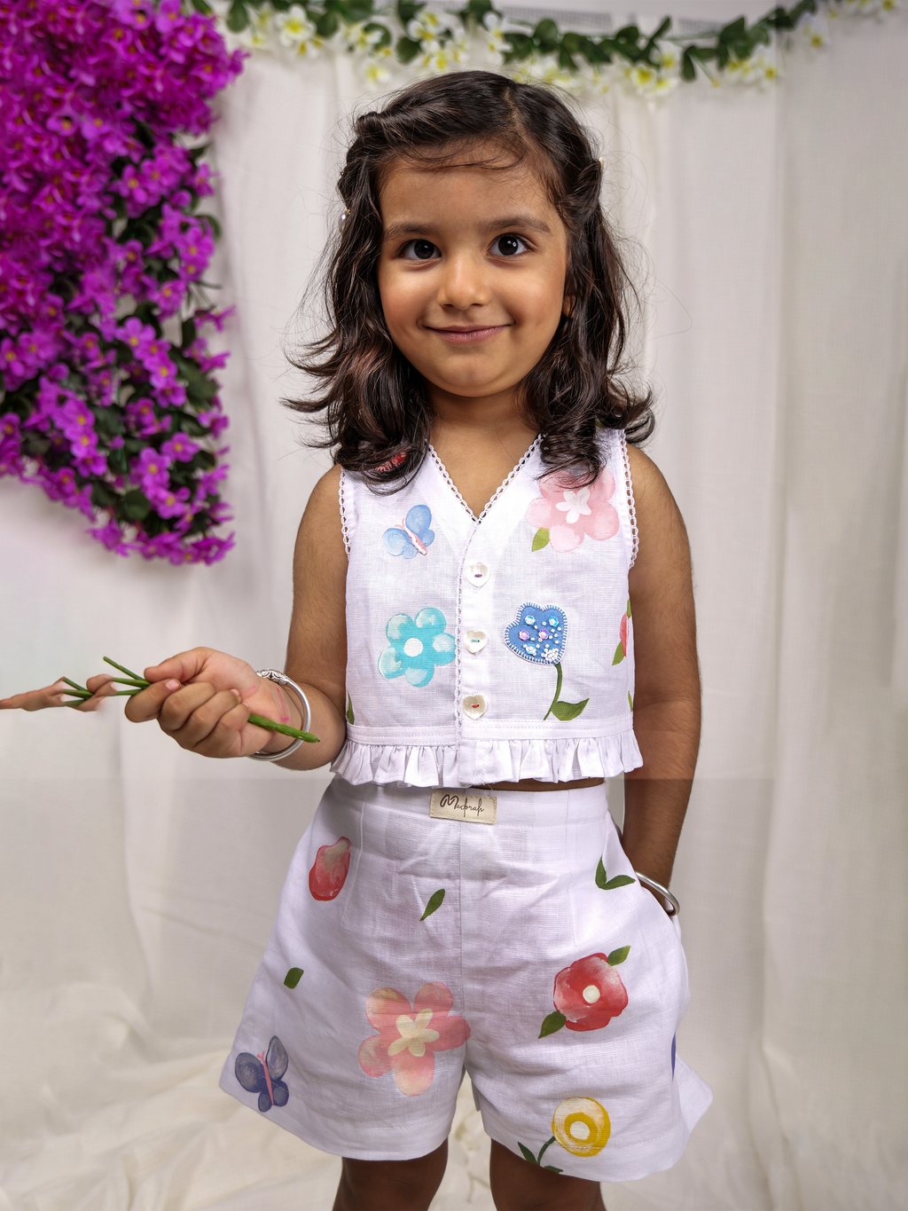 White Spring Linen Co-ord Set