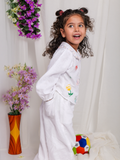 White Spring Linen Floral Collar with Pants