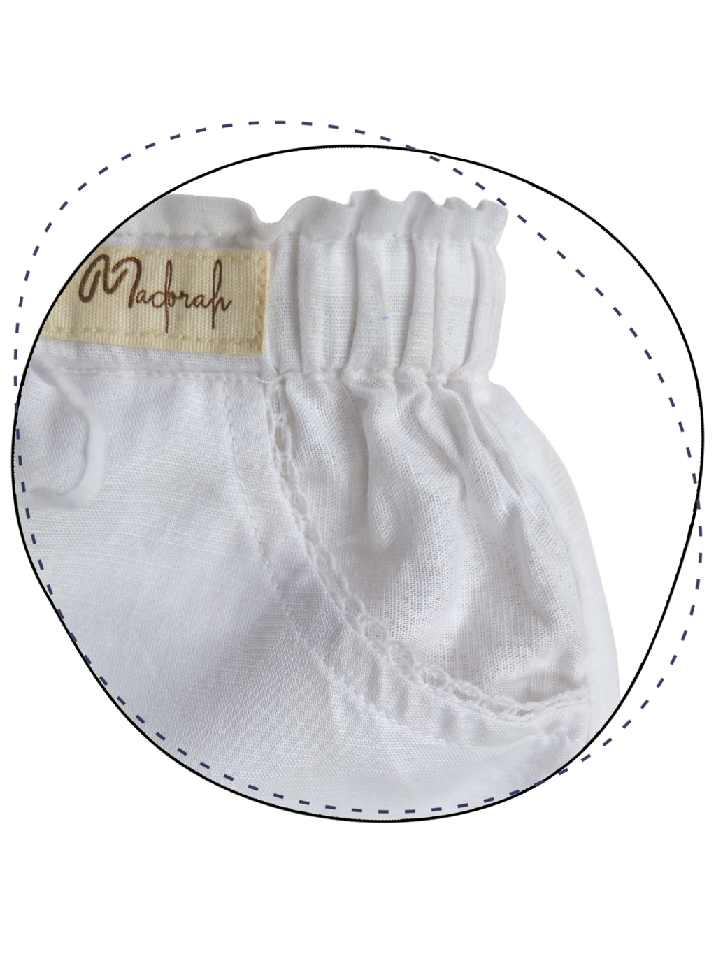 White Spring Linen Frill Pants