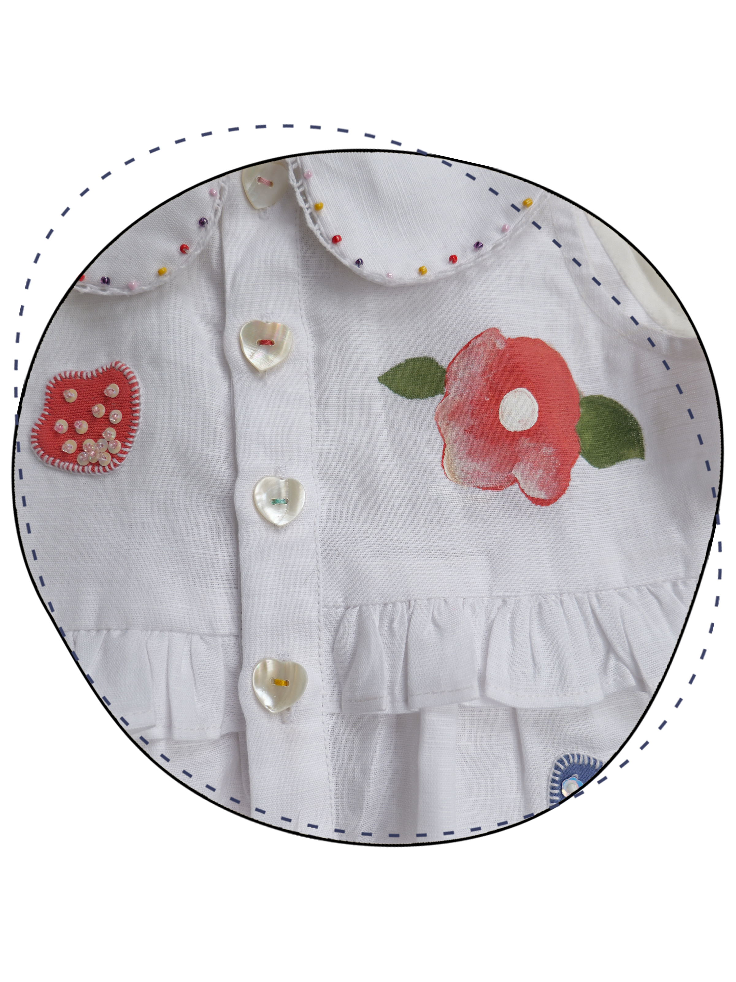 White Spring Linen Peplum Top with Mini Skirt