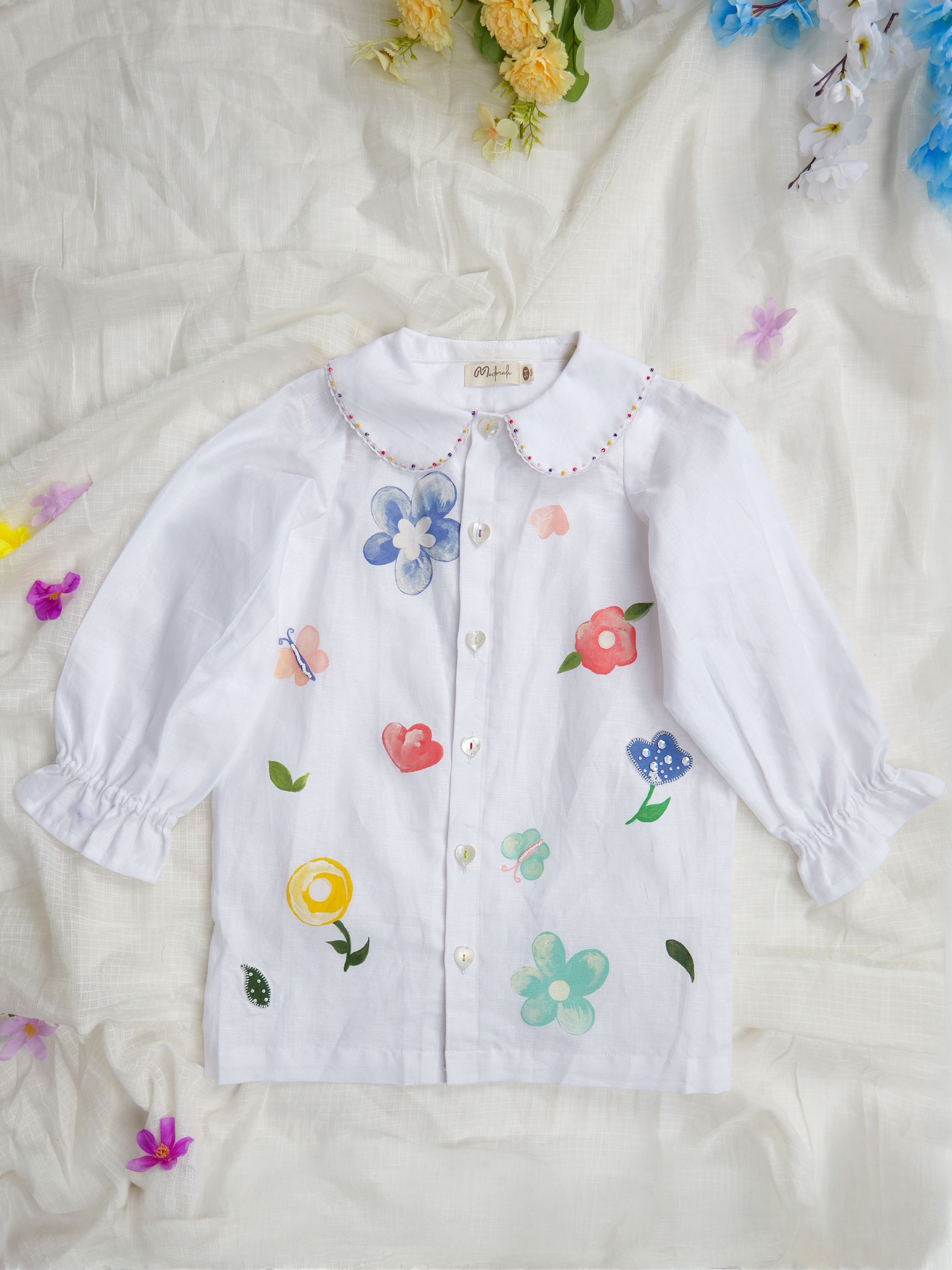 White Spring Linen Shirt Dress