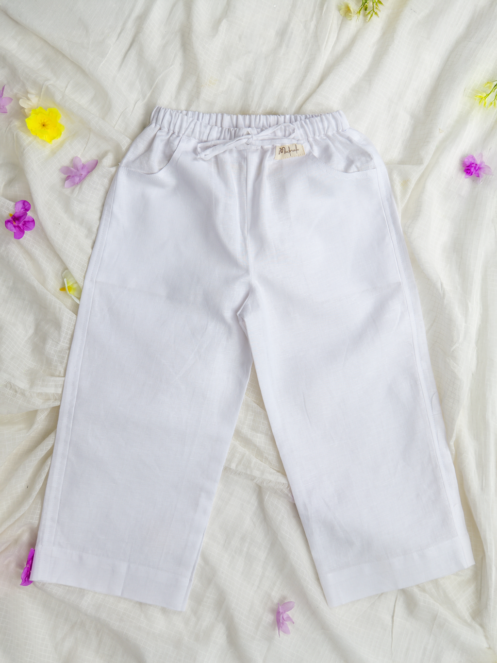 White Spring Linen Shirt with Pants
