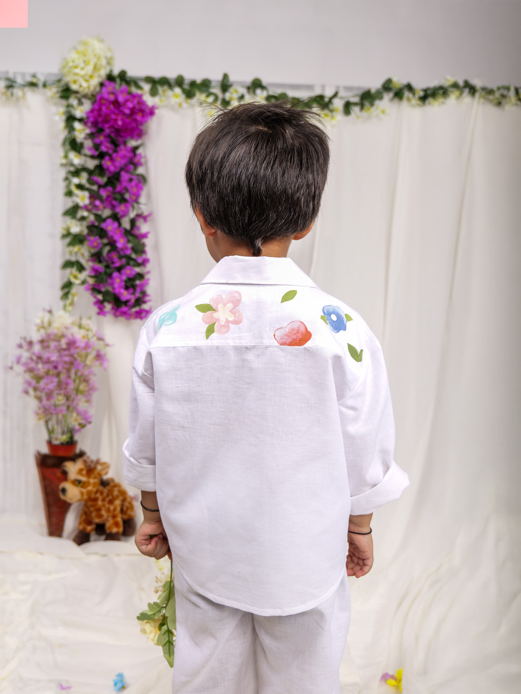 White Spring Linen Shirt with Pants
