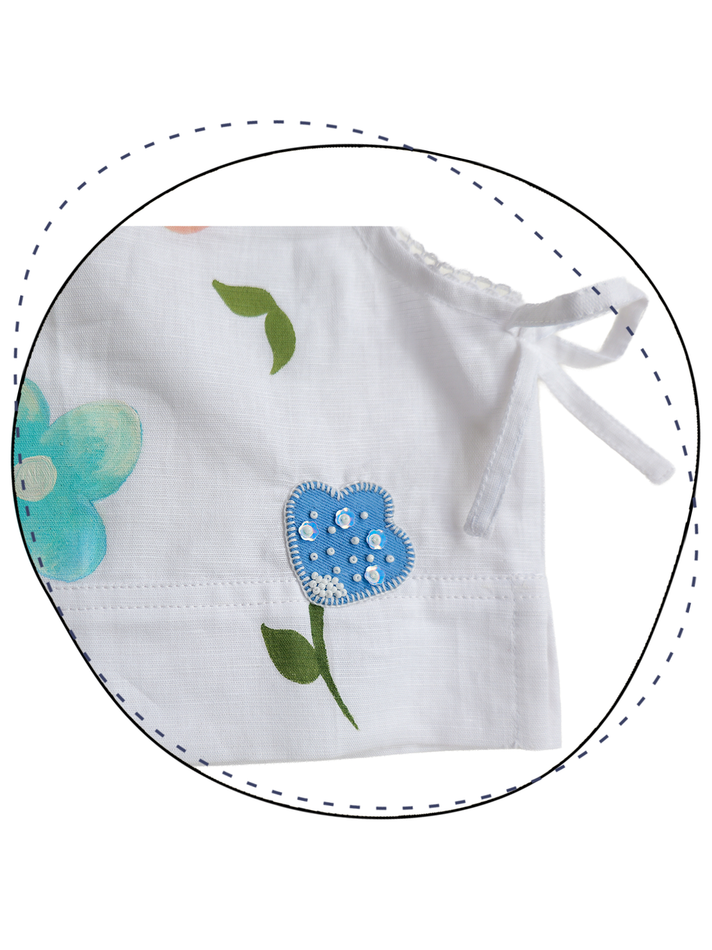 White Spring Linen Skorts Set