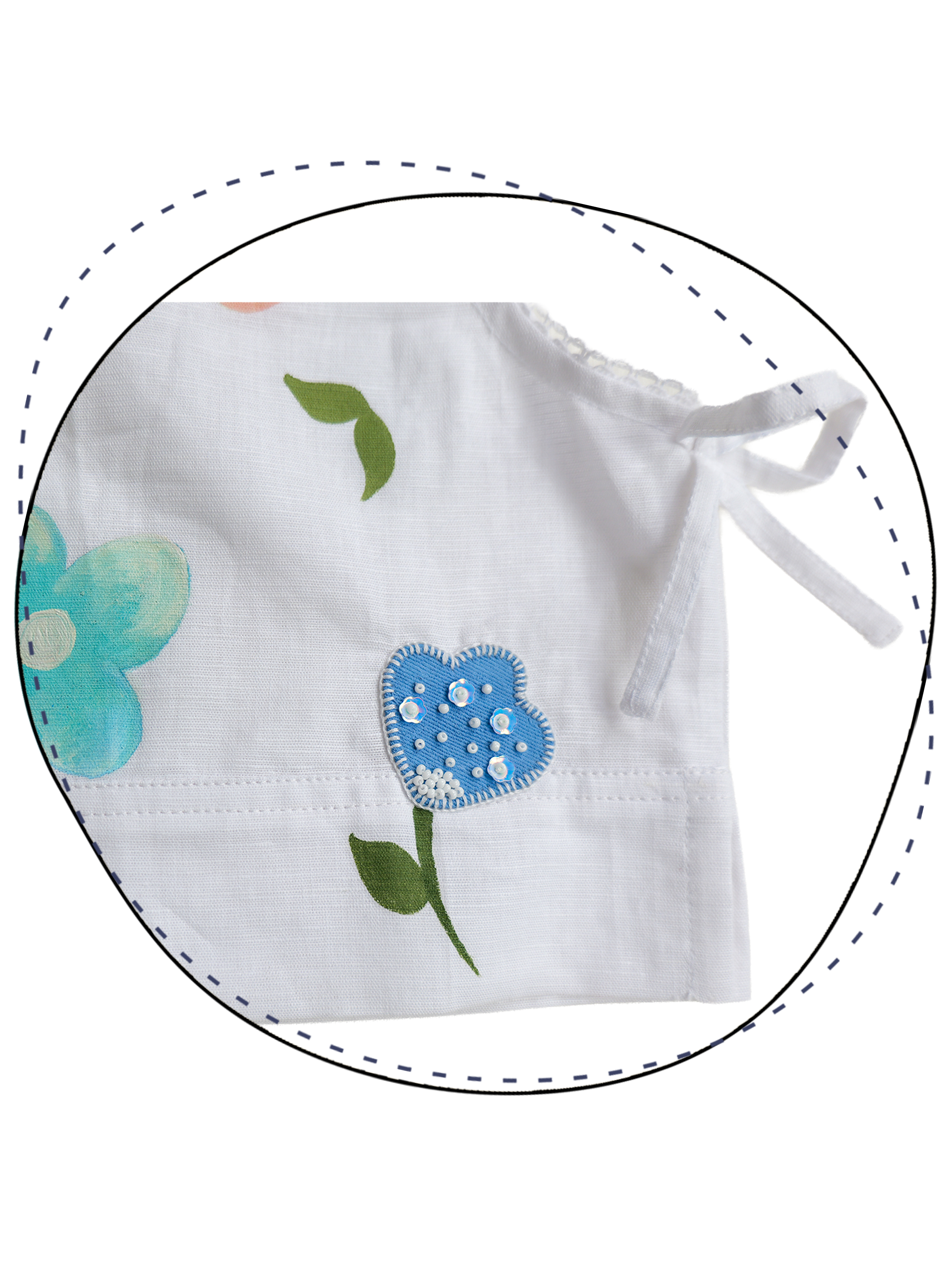 White Spring Linen Skorts Set