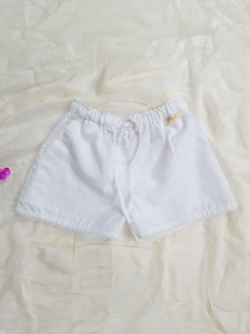 White Spring Linen Top with Shorts