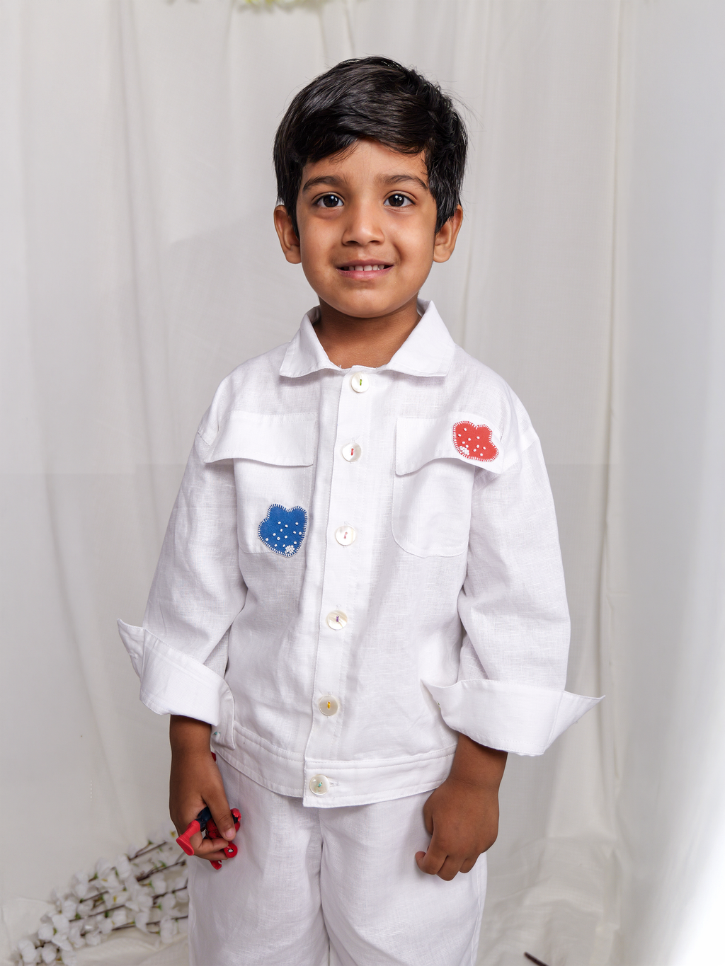 White Spring Linen Unisex Jacket