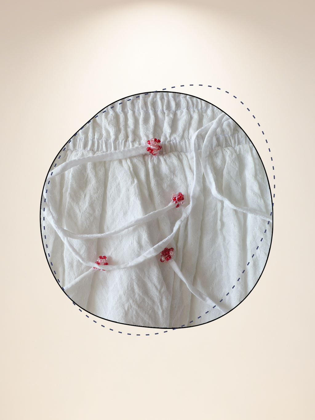 White Gathered Tucks Dress