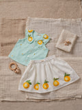 Mint green top skirt set