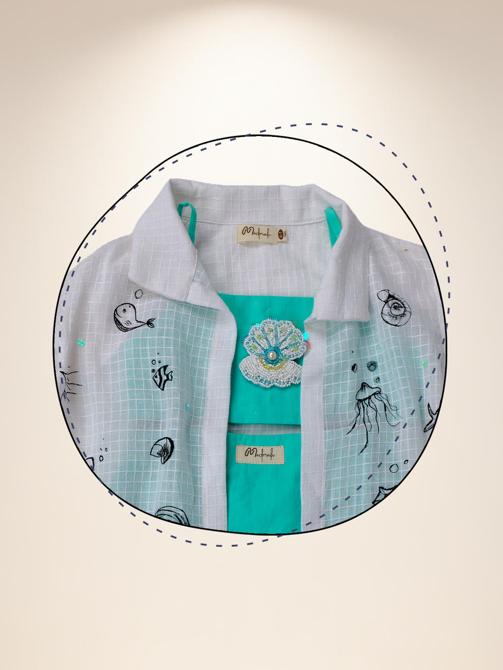 Aqua green skort with tube top & skirt