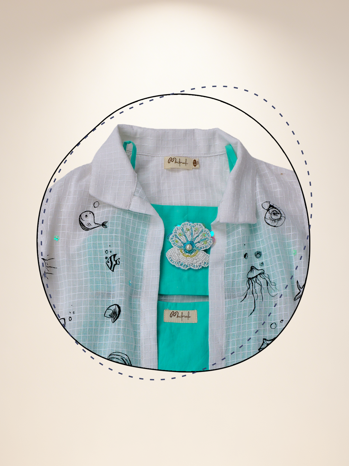 Aqua green skort with tube top & skirt