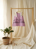 Lavender A line scalloped dress with bows