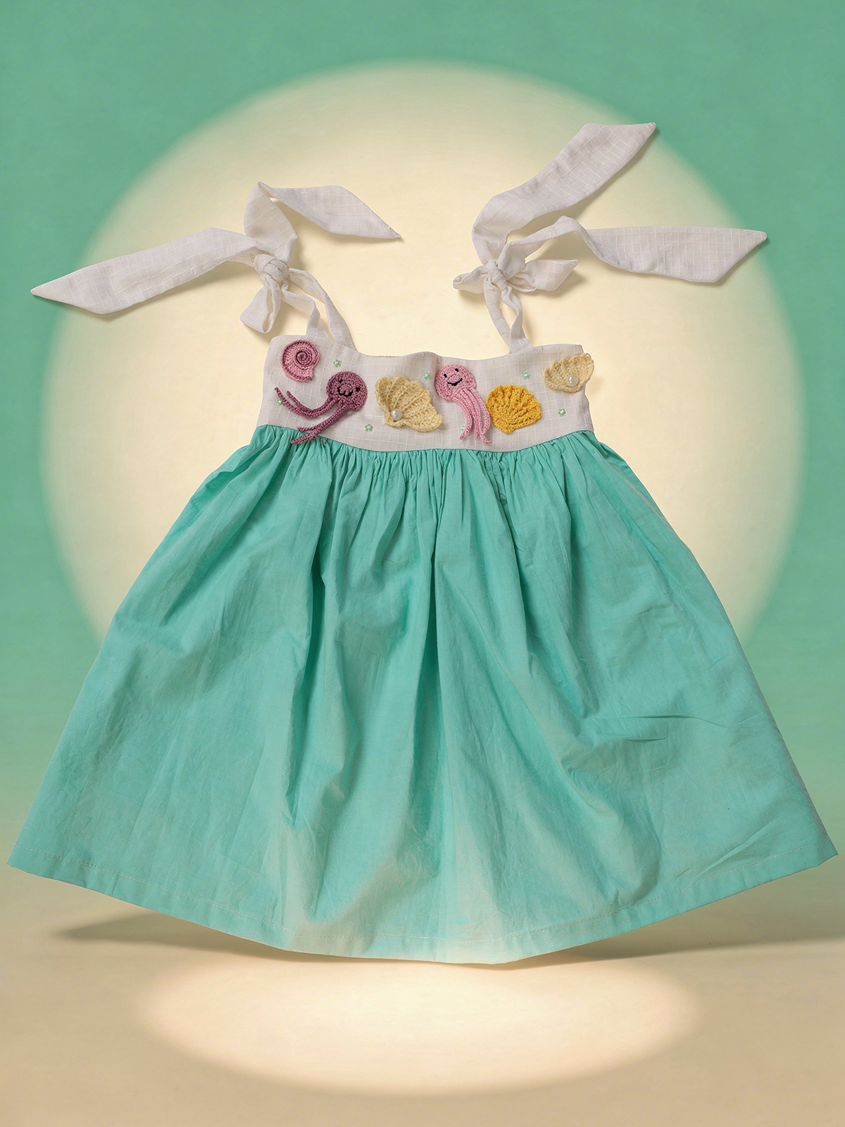 Aqua green wave dress