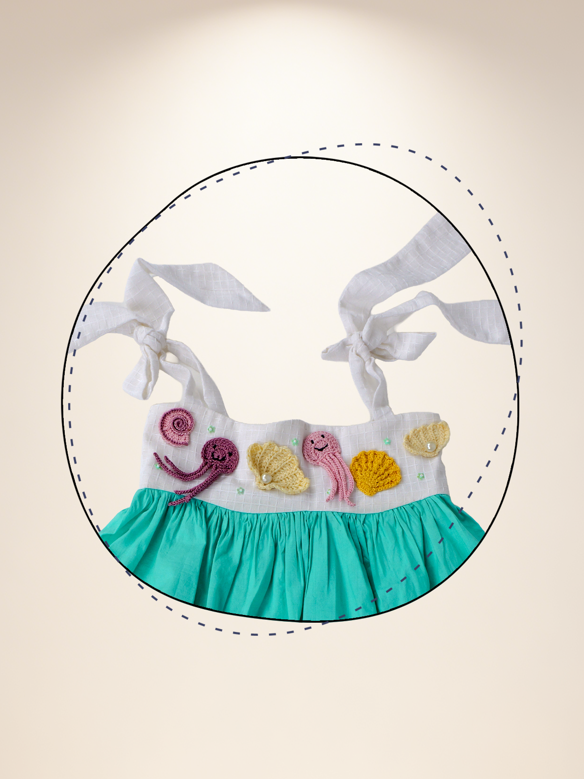 Aqua green wave dress