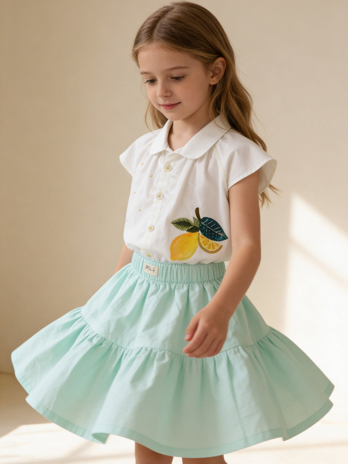 White A-line top skirt set