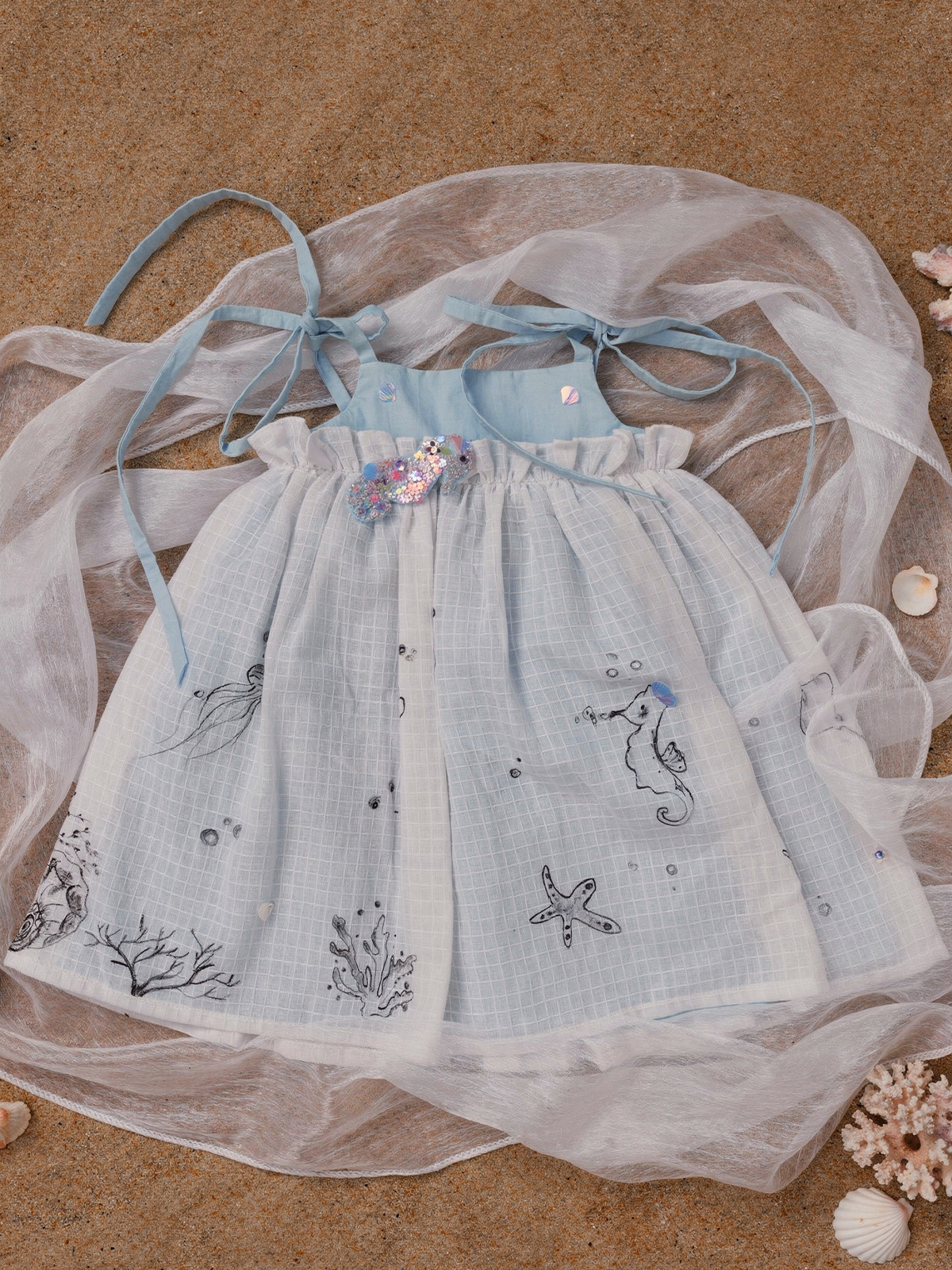 Baby blue tie up dress