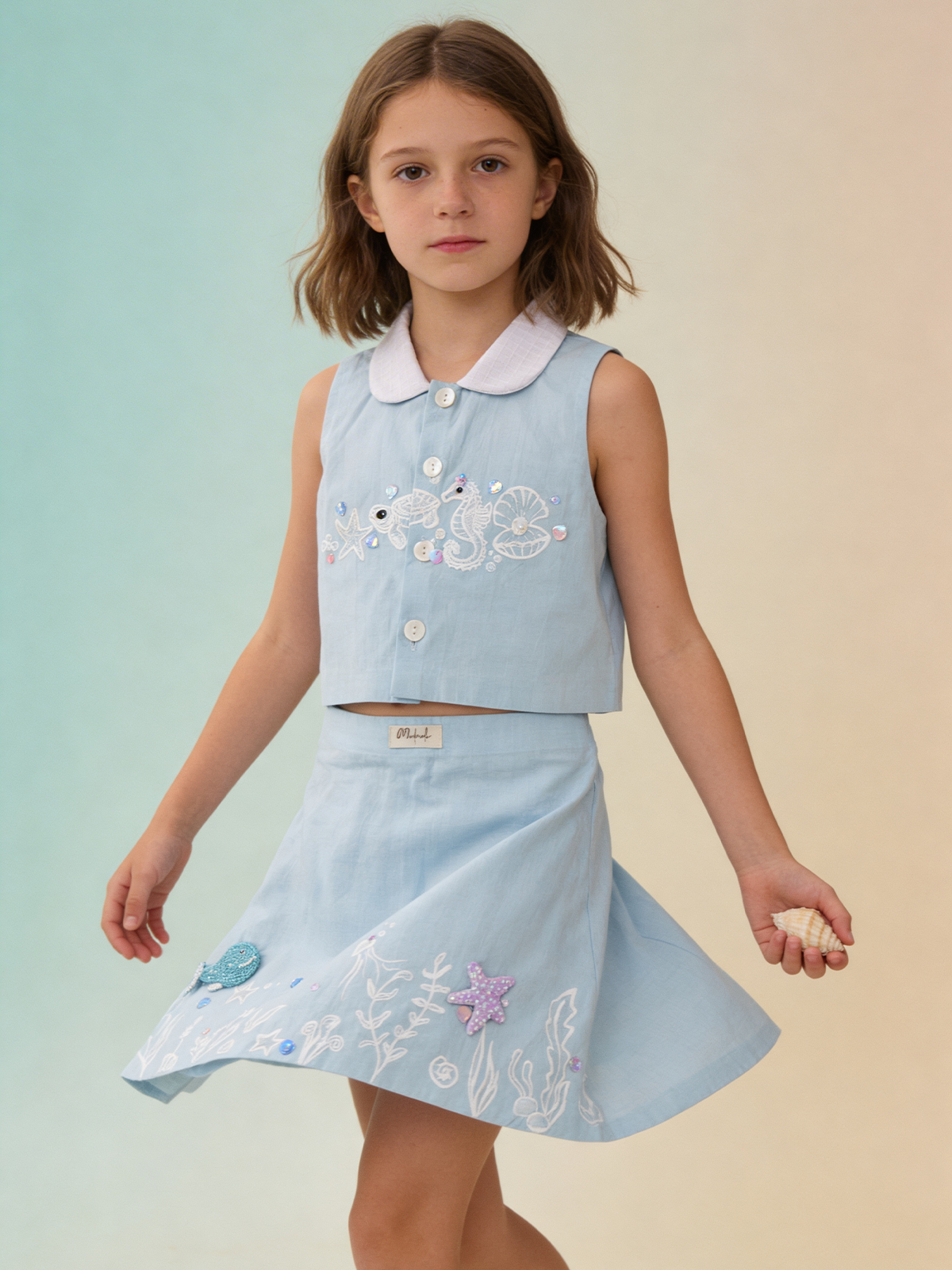 Baby blue co-ord set (skirt set)