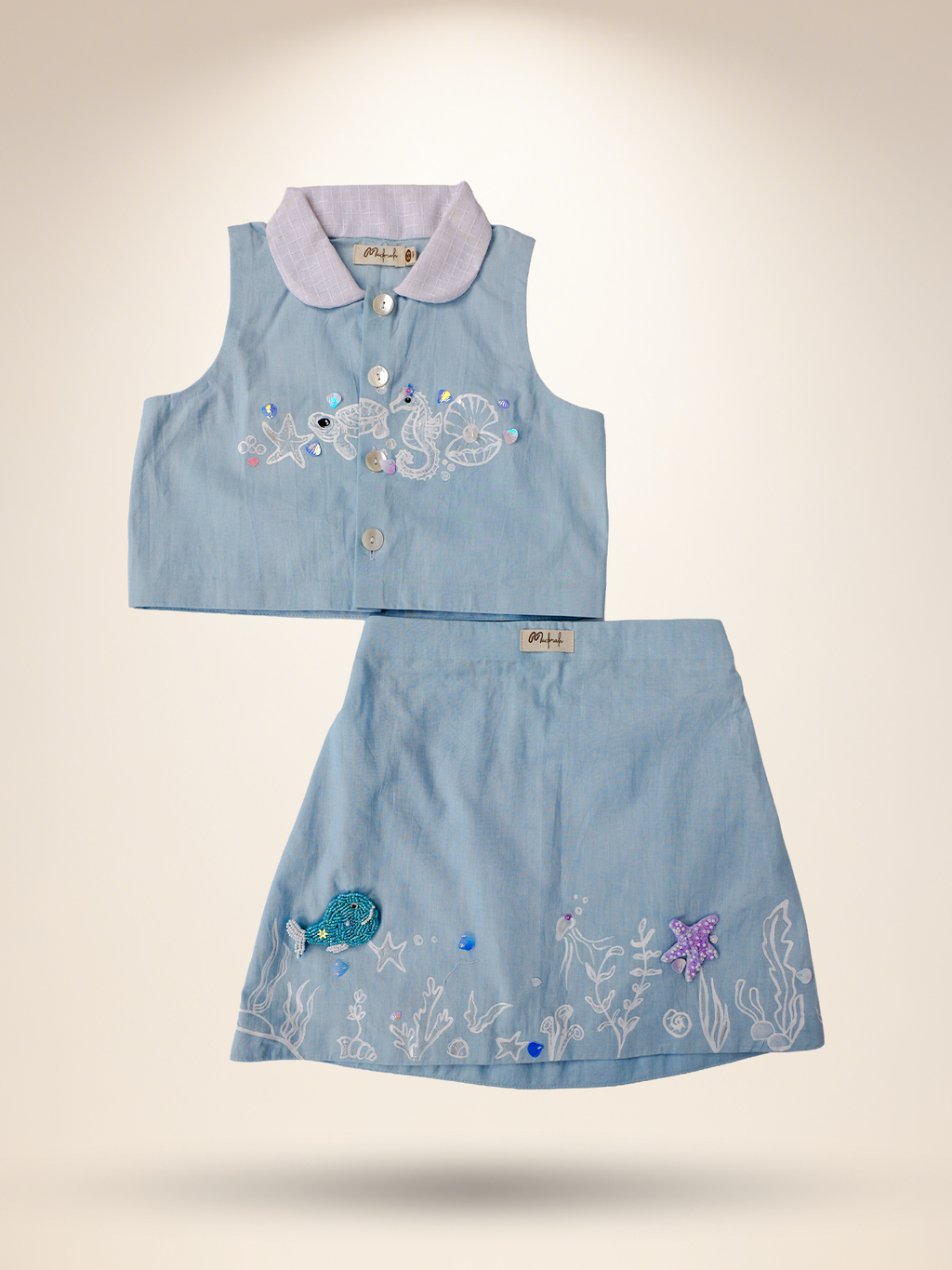 Baby blue co-ord set (skirt set)