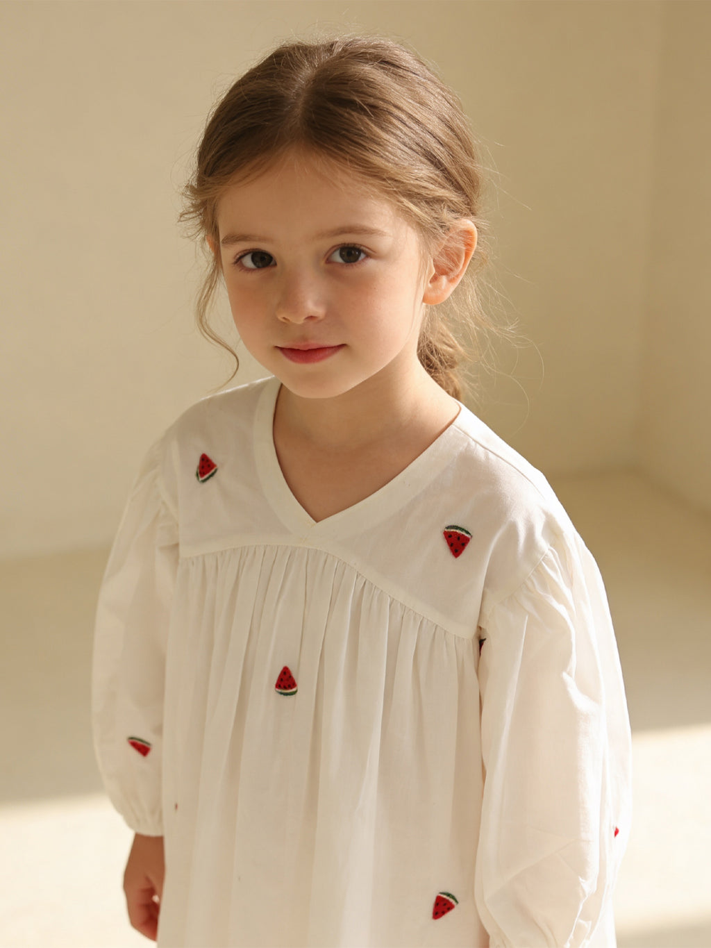 White watermelon oversize dress