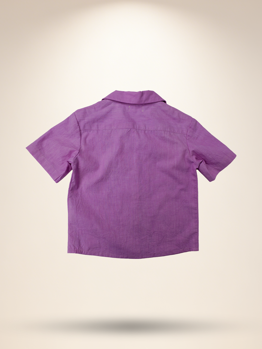 Lavender shirt with white shorts