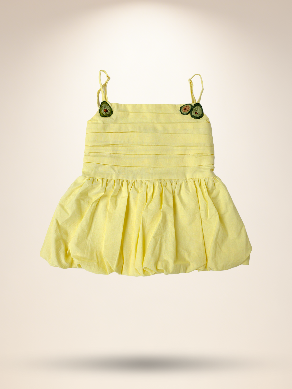 lemon yellow balloon top skirt set