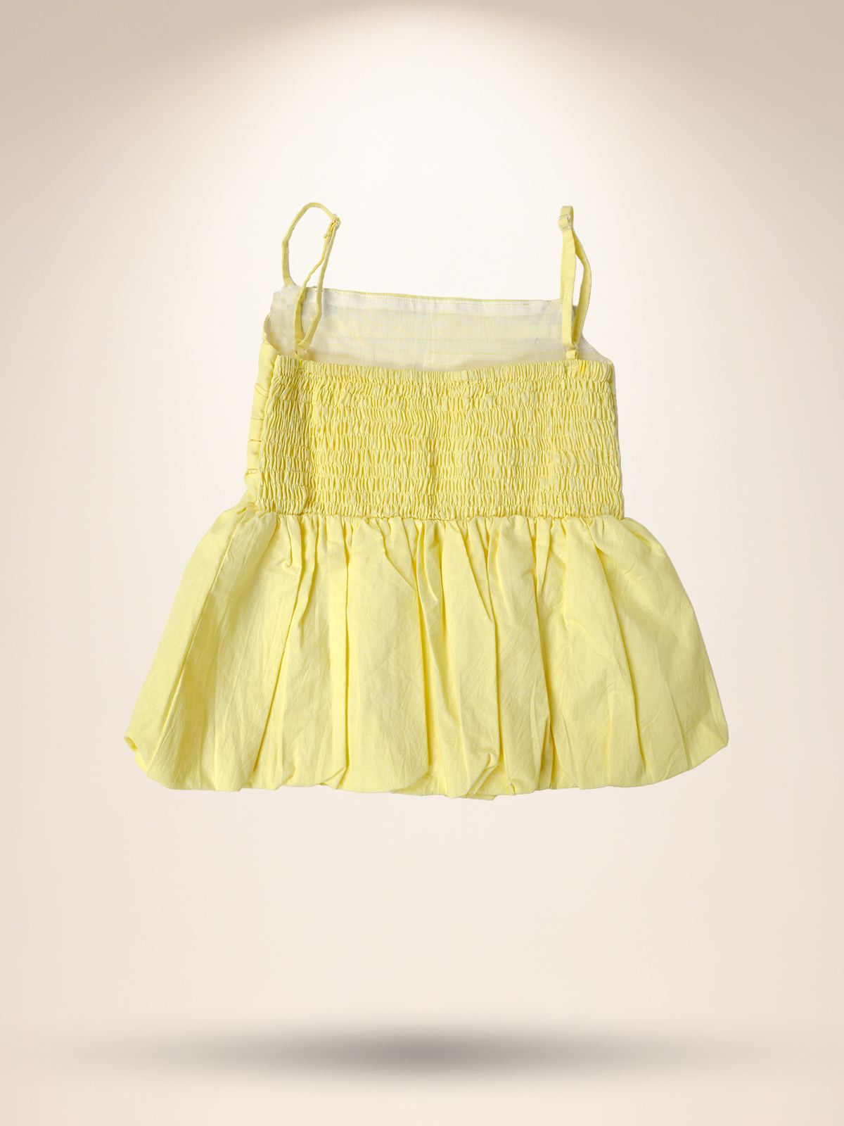 lemon yellow balloon top skirt set