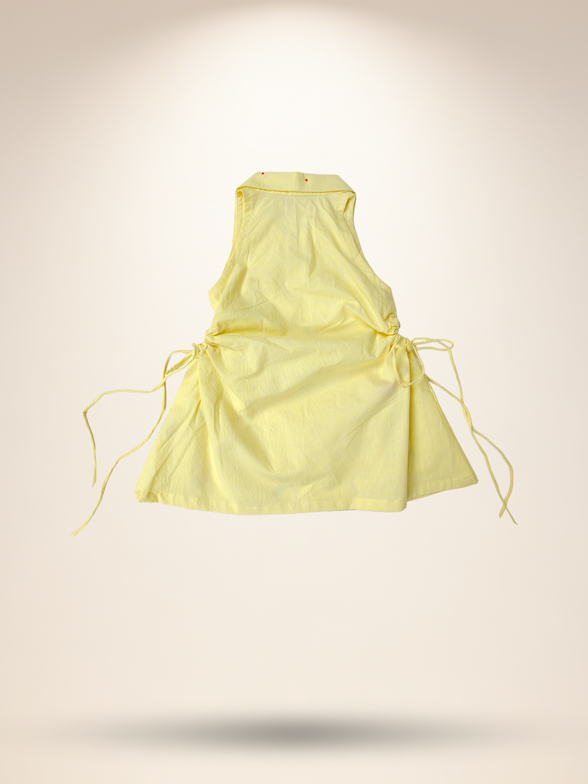 Lemon yellow strawberry A-line dress