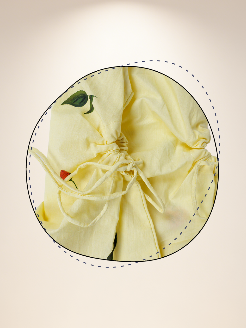 Lemon yellow strawberry A-line dress