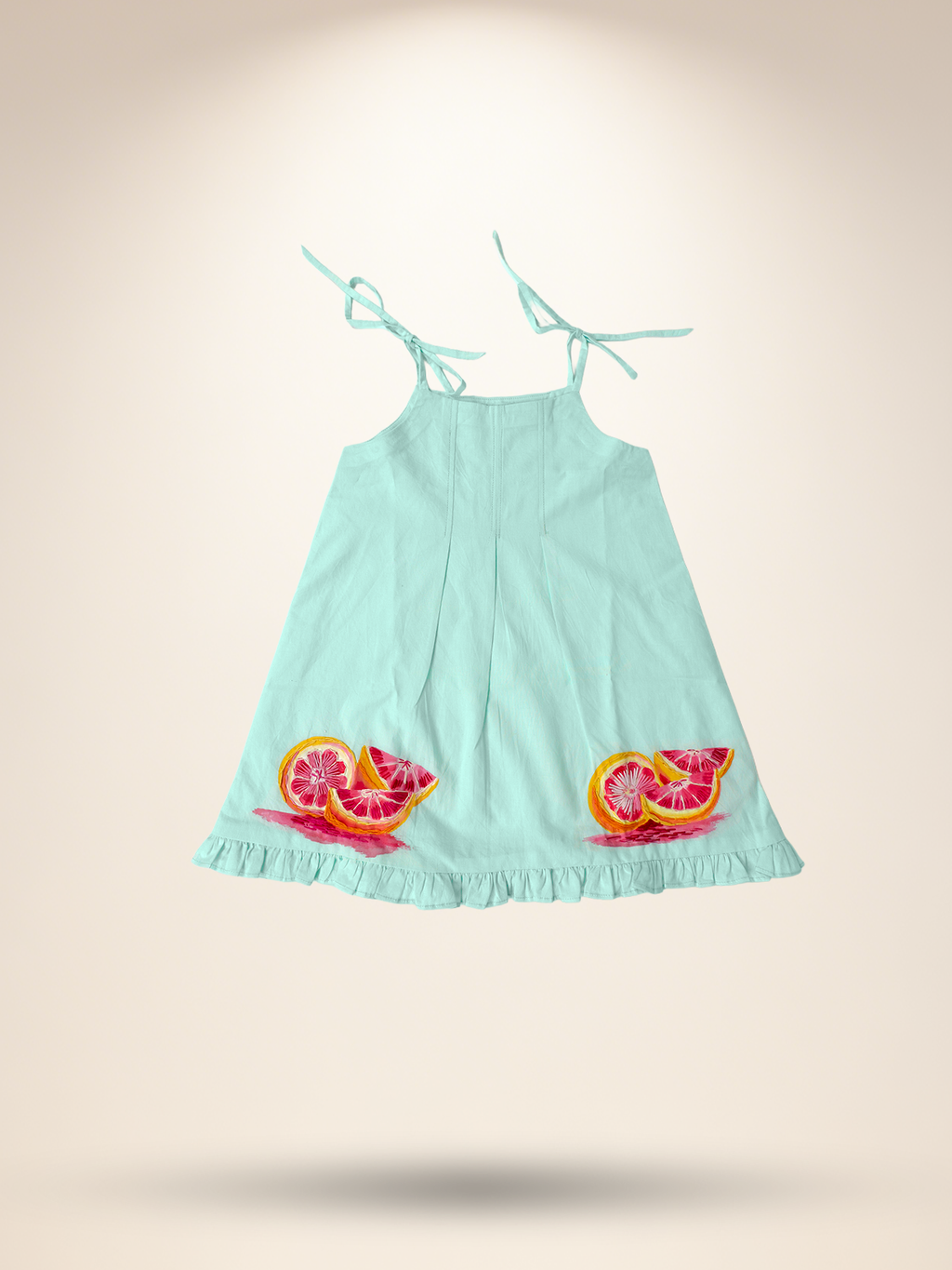 Mint green tie up A-line dress