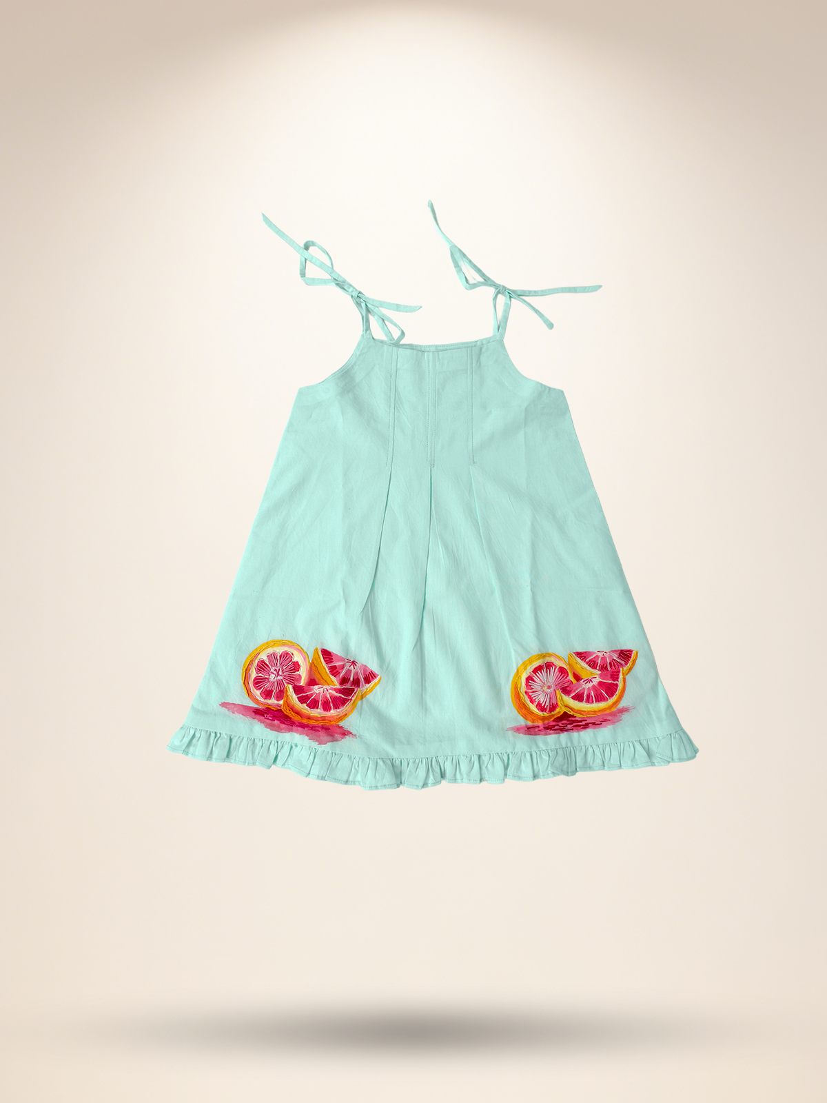 Mint green tie up A-line dress