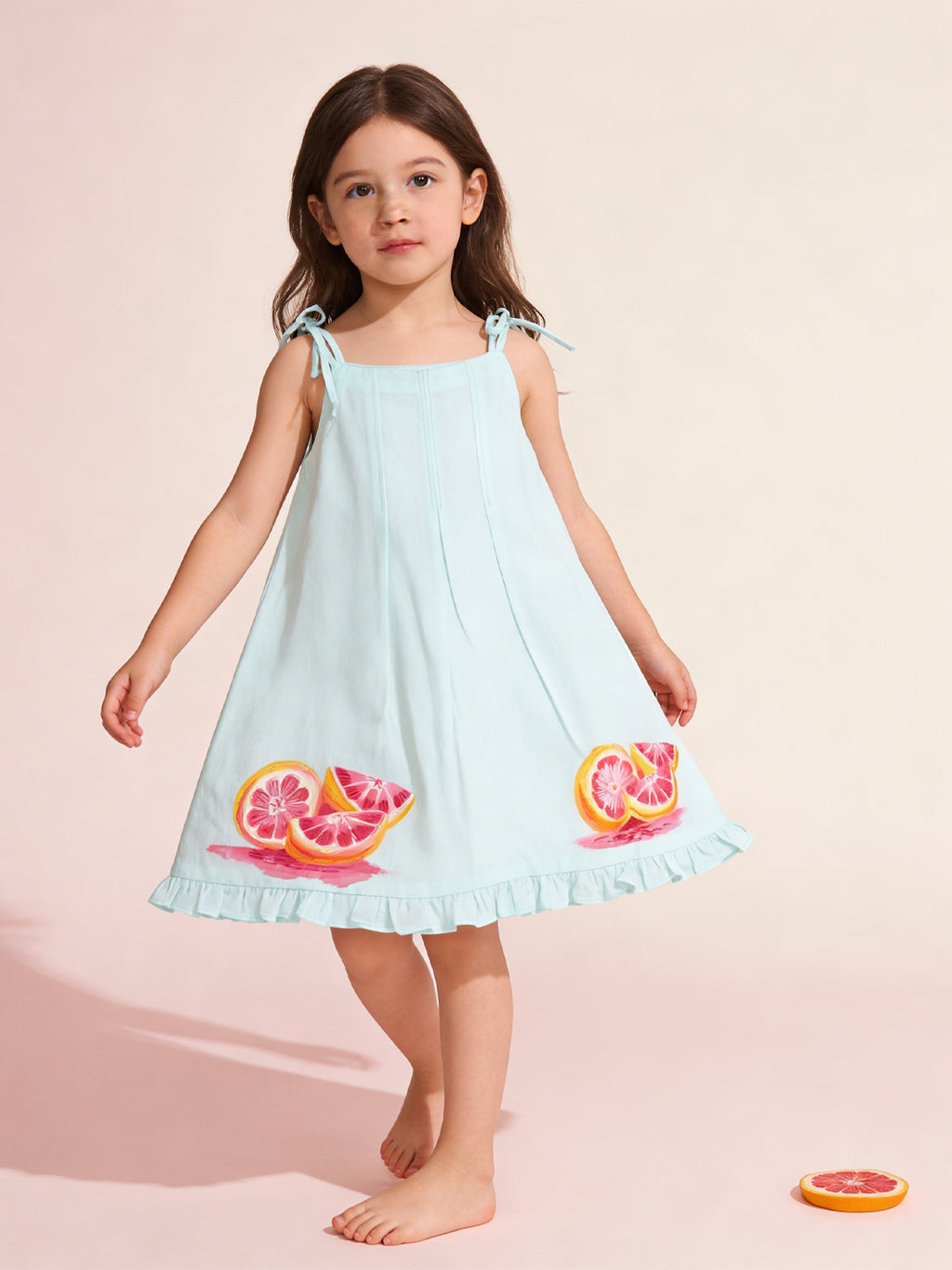 Mint green tie up A-line dress