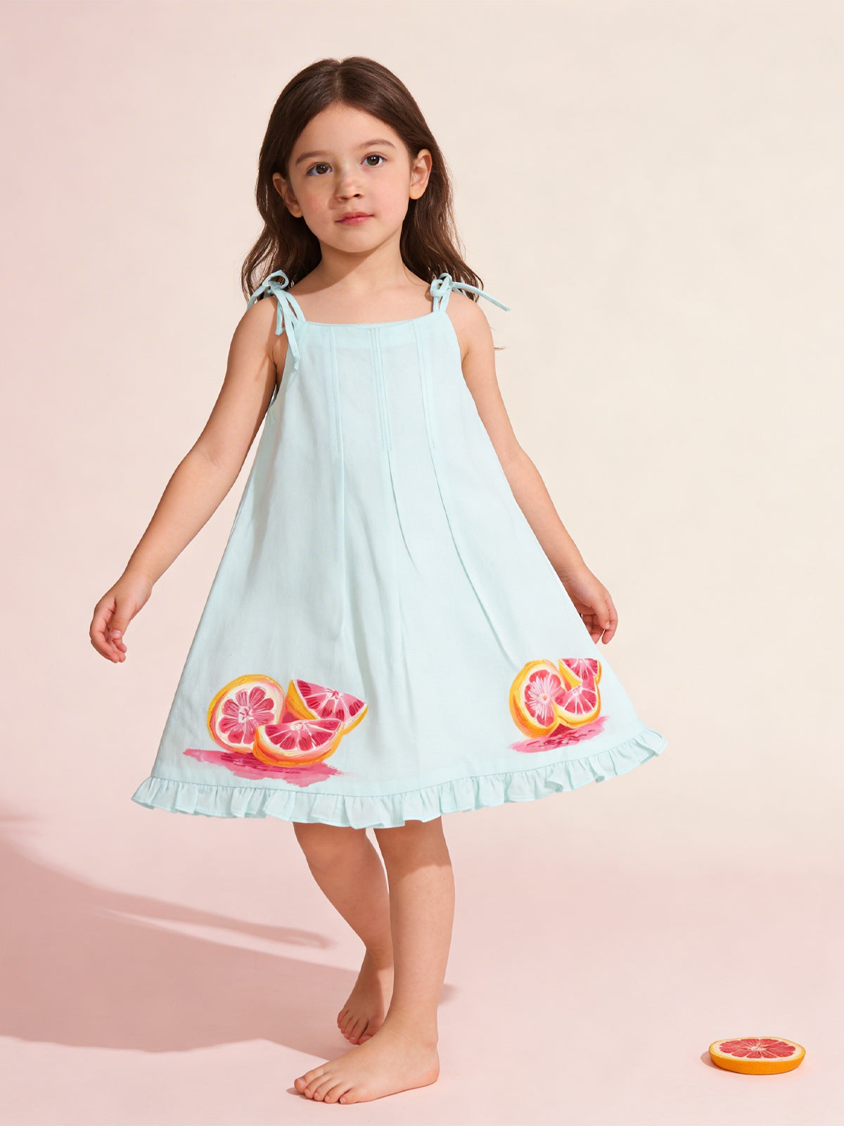 Mint green tie up A-line dress