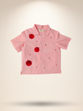 Pink cherry handpainted shirt
