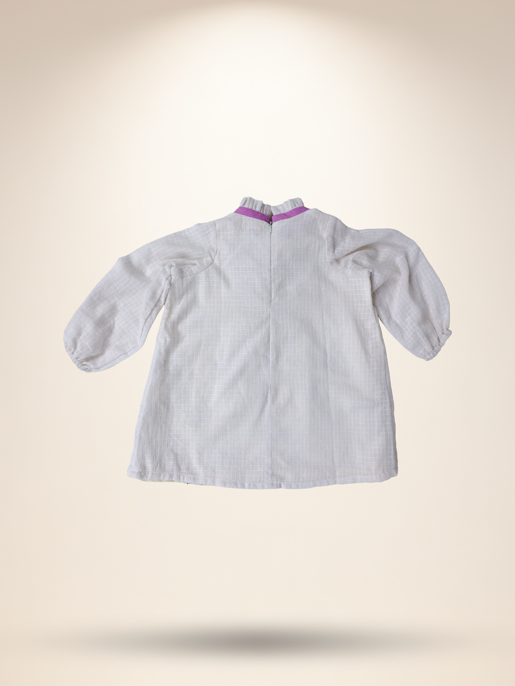 White A line dress with frill collar