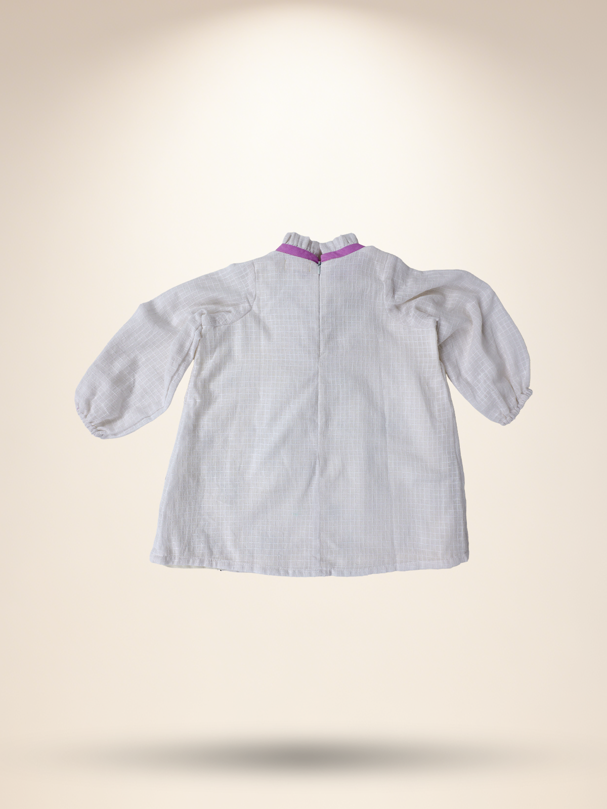 White A line dress with frill collar