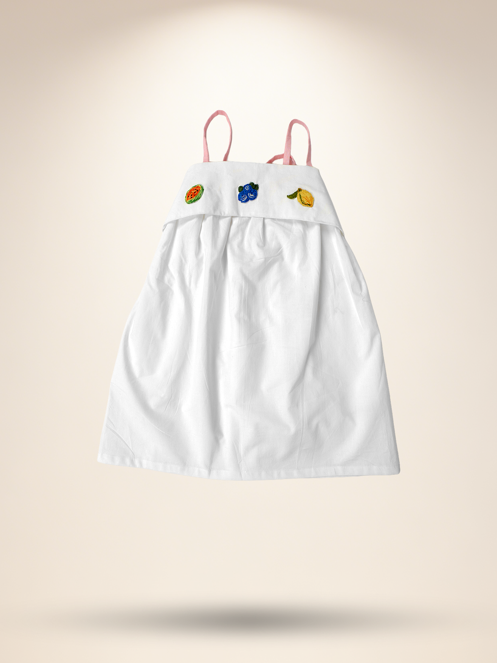 White back tie-up fruit dress