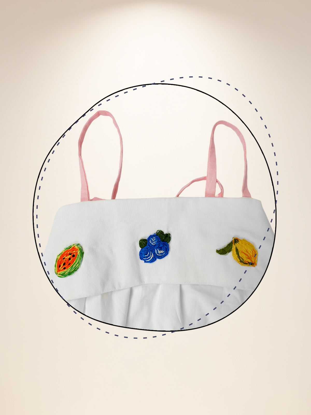 White back tie-up fruit dress