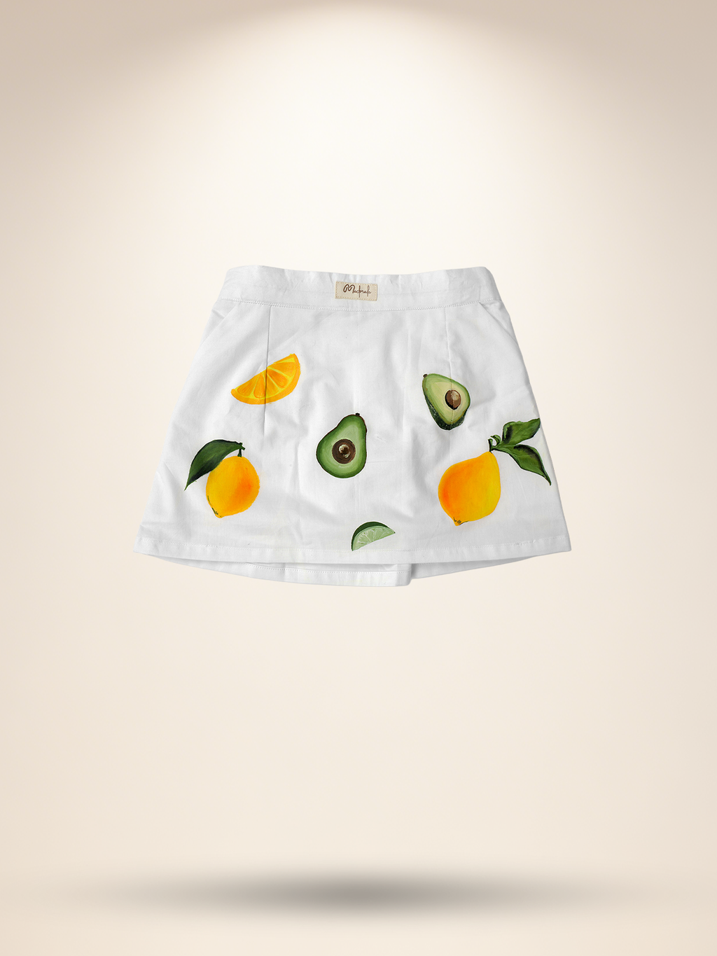 Yellow shirt top with A line skirt white