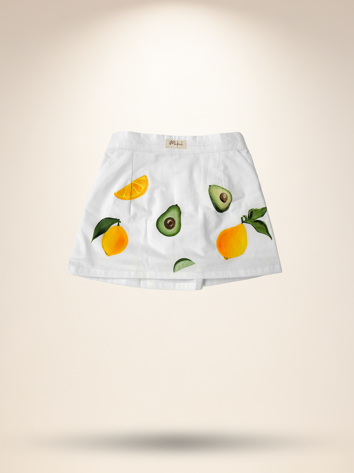 Yellow shirt top with A line skirt white